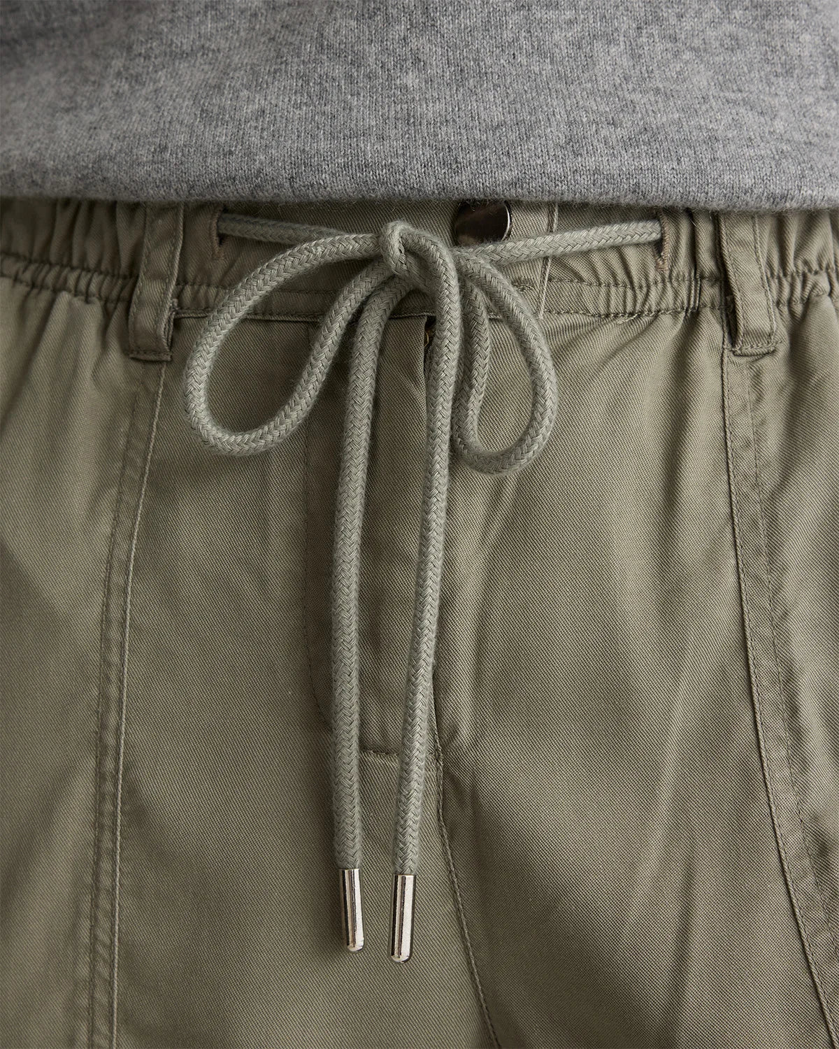 Vintage Wash Tencel Drawstring Cargo Pants - XS / Olive