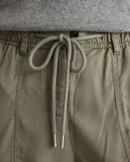 Vintage Wash Tencel Drawstring Cargo Pants - XS / Olive