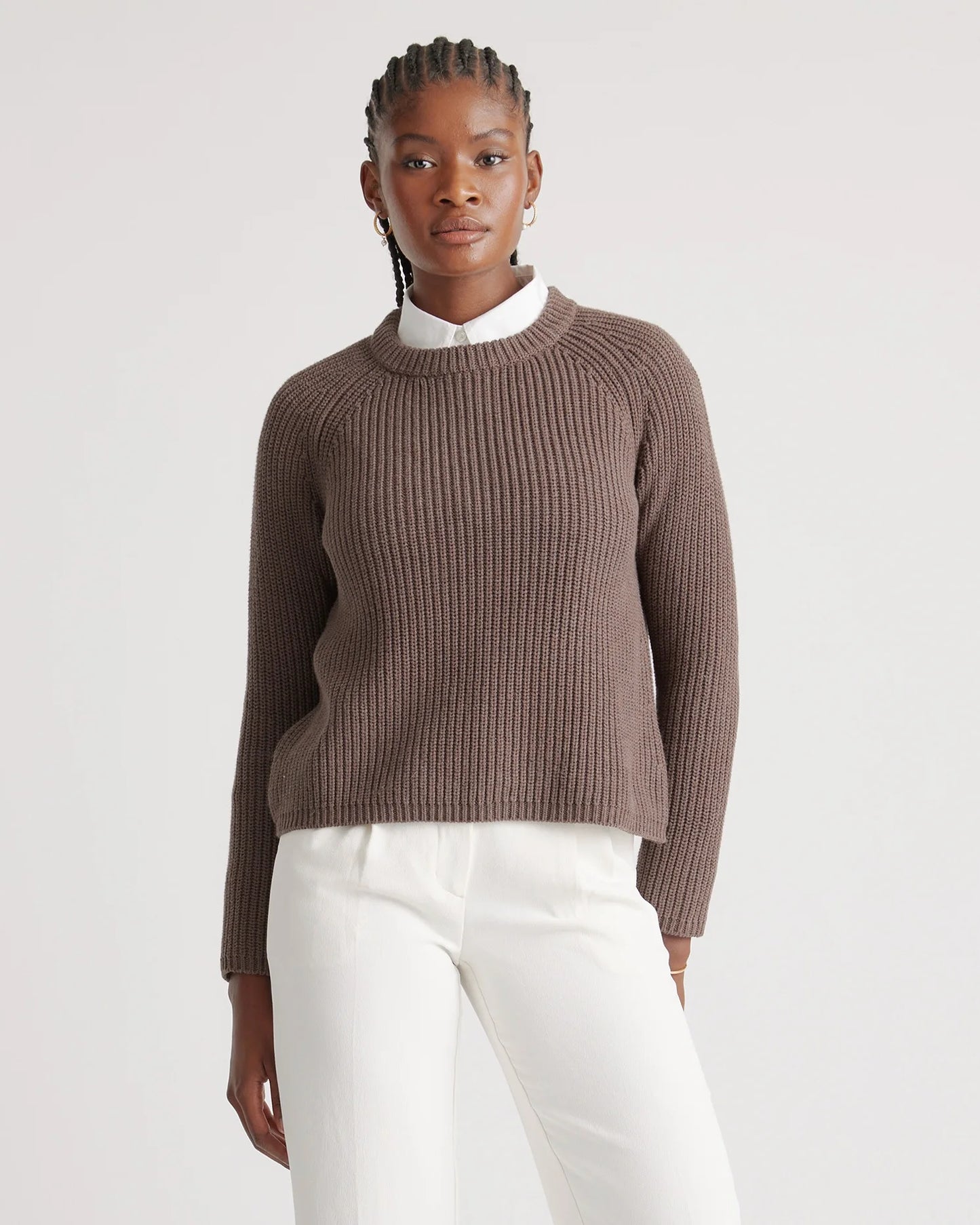 100% Organic Cotton Fisherman Crew Sweater - XS / Sapphire Blue