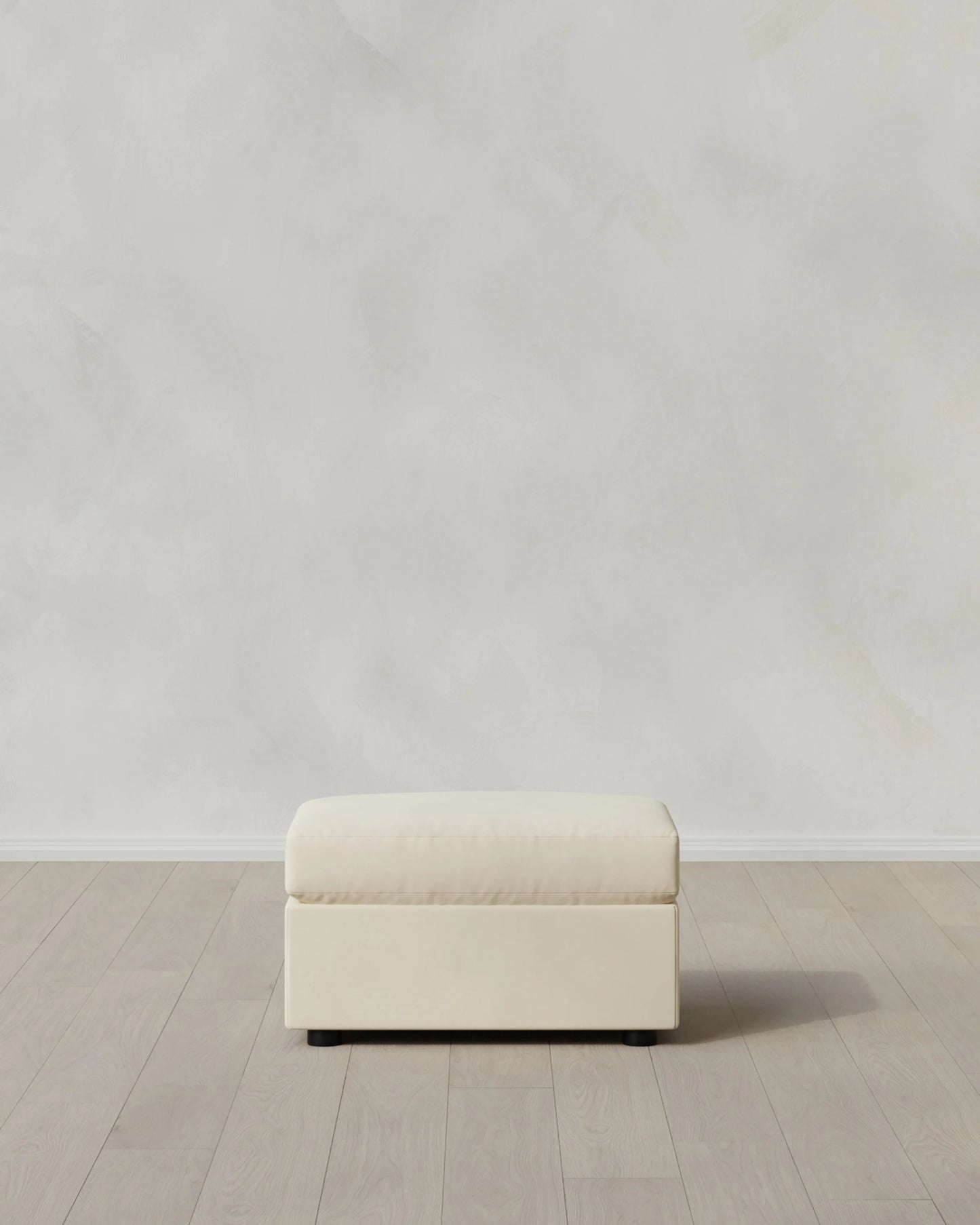 Brennan Ottoman in Performance Velvet - One Size / Taupe