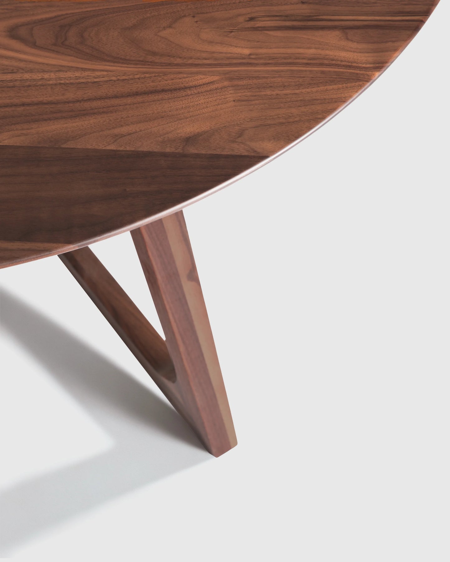 Solid Wood Midcentury Round Dining Table - One Size / Brown Walnut
