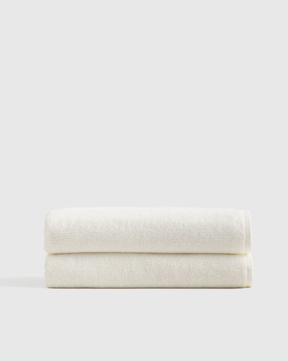 Turkish Ribbed Quick Dry Bath Sheet (Set of 2) - One Size / Mineral