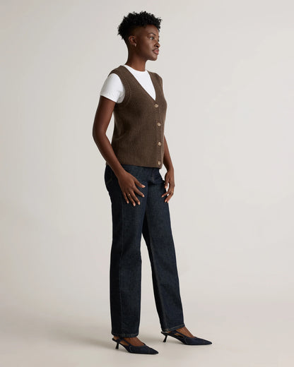 Mongolian Cashmere Fisherman Sweater Vest - XS / Oatmeal
