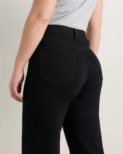 Curvy Bella Stretch Wide Leg Jeans - 24 / Black