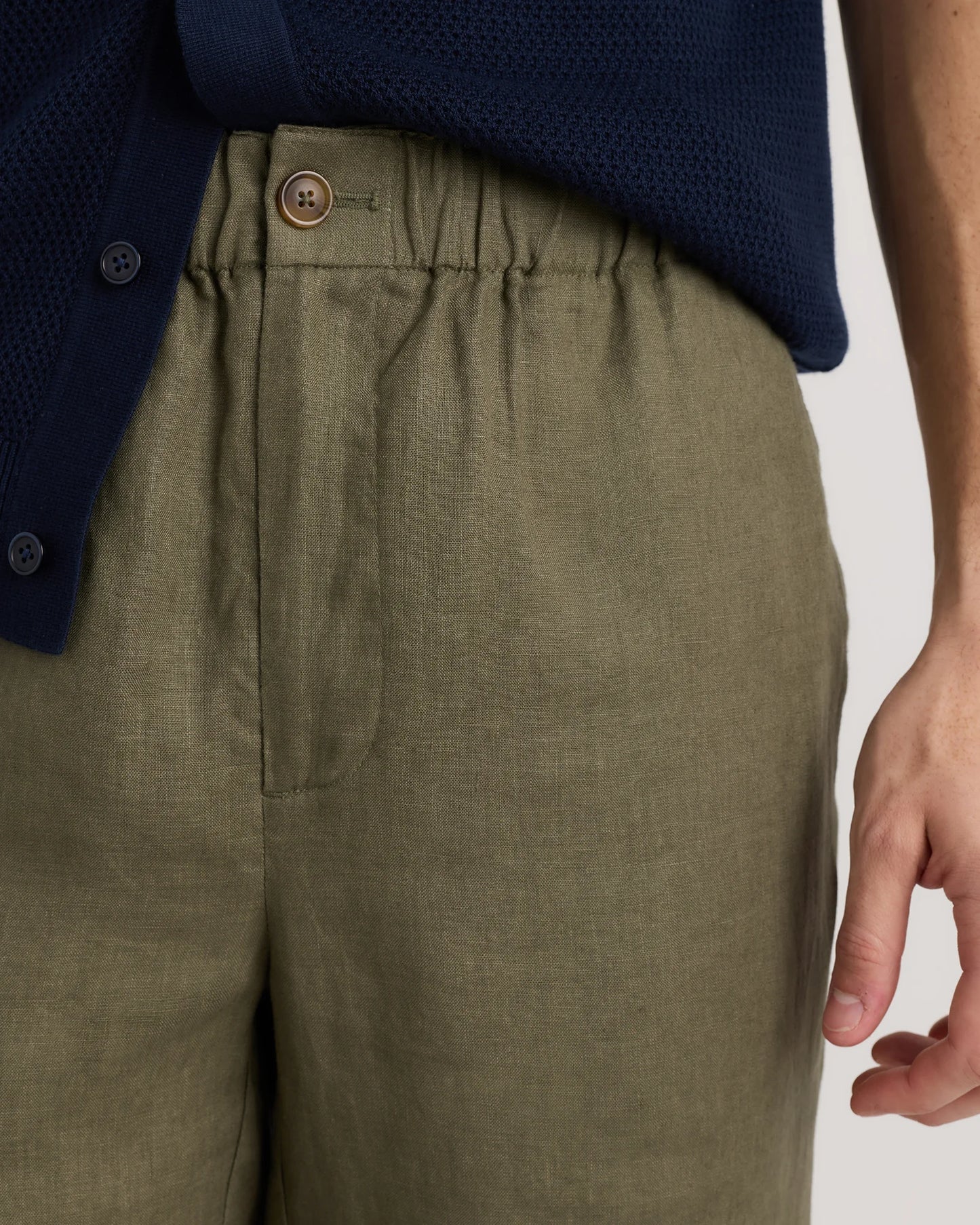 100% European Linen Pants - S / Bayberry Olive