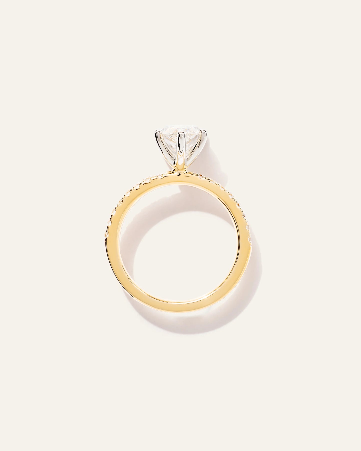 Lab Grown Diamond Marquise Petite Pave Engagement Ring - 2.5ct - 4 / Yellow Gold
