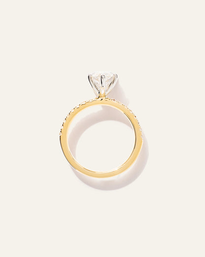 Lab Grown Diamond Marquise Petite Pave Engagement Ring - 2.5ct - 4 / Yellow Gold