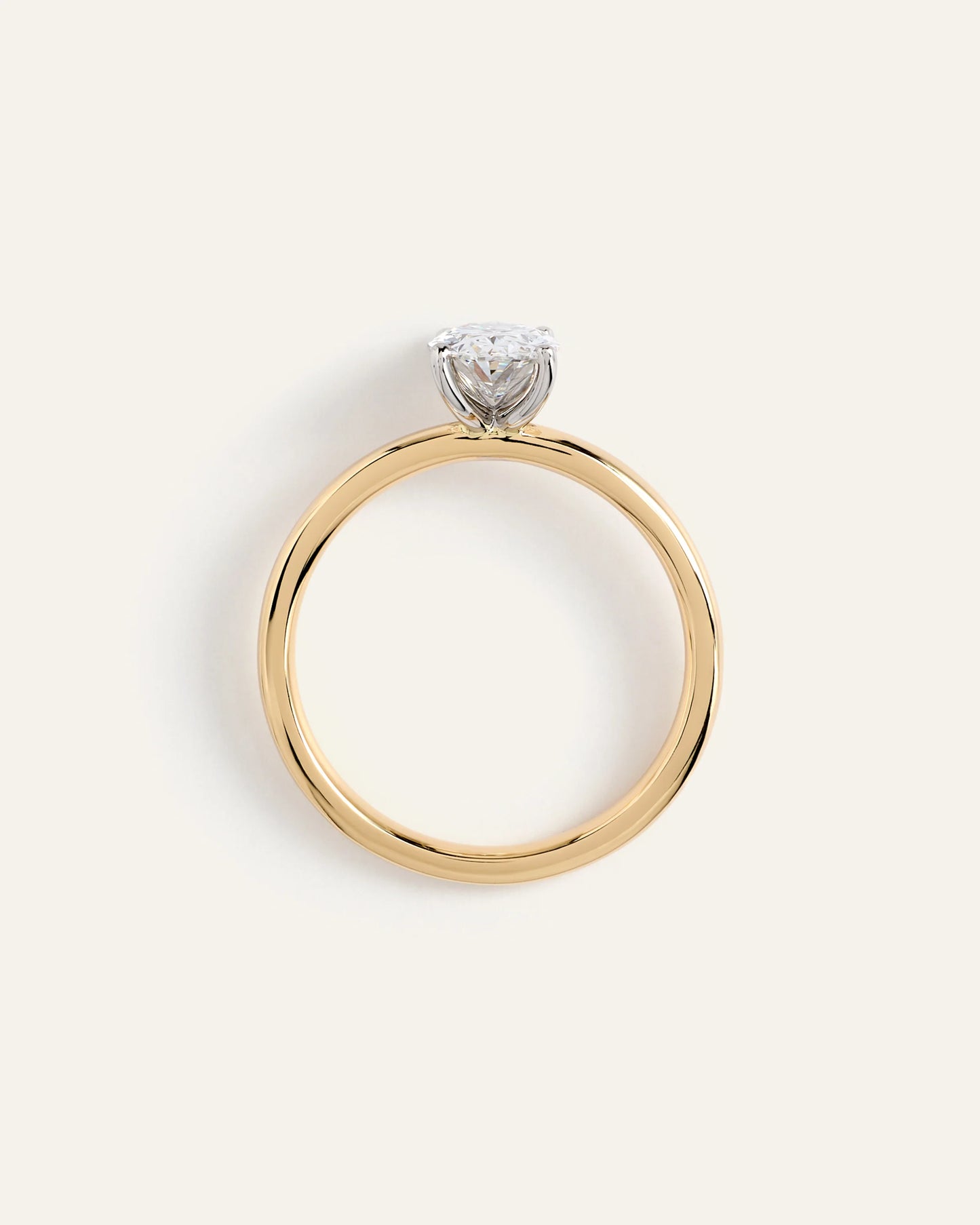 Lab Grown Diamond Oval Comfort Fit Engagement Ring - 1ct - 4 / Yellow Gold