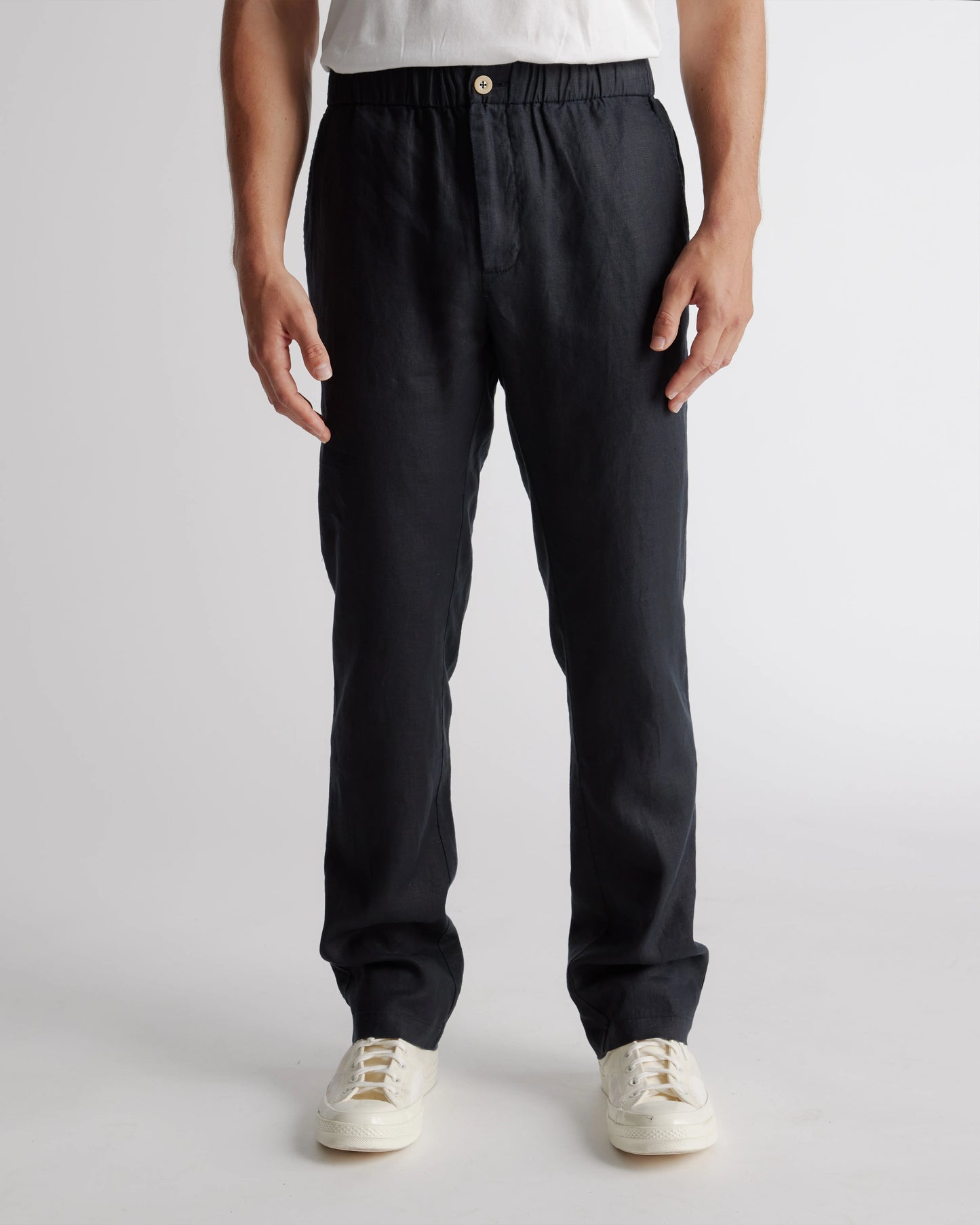 100% European Linen Pants - S / Bayberry Olive