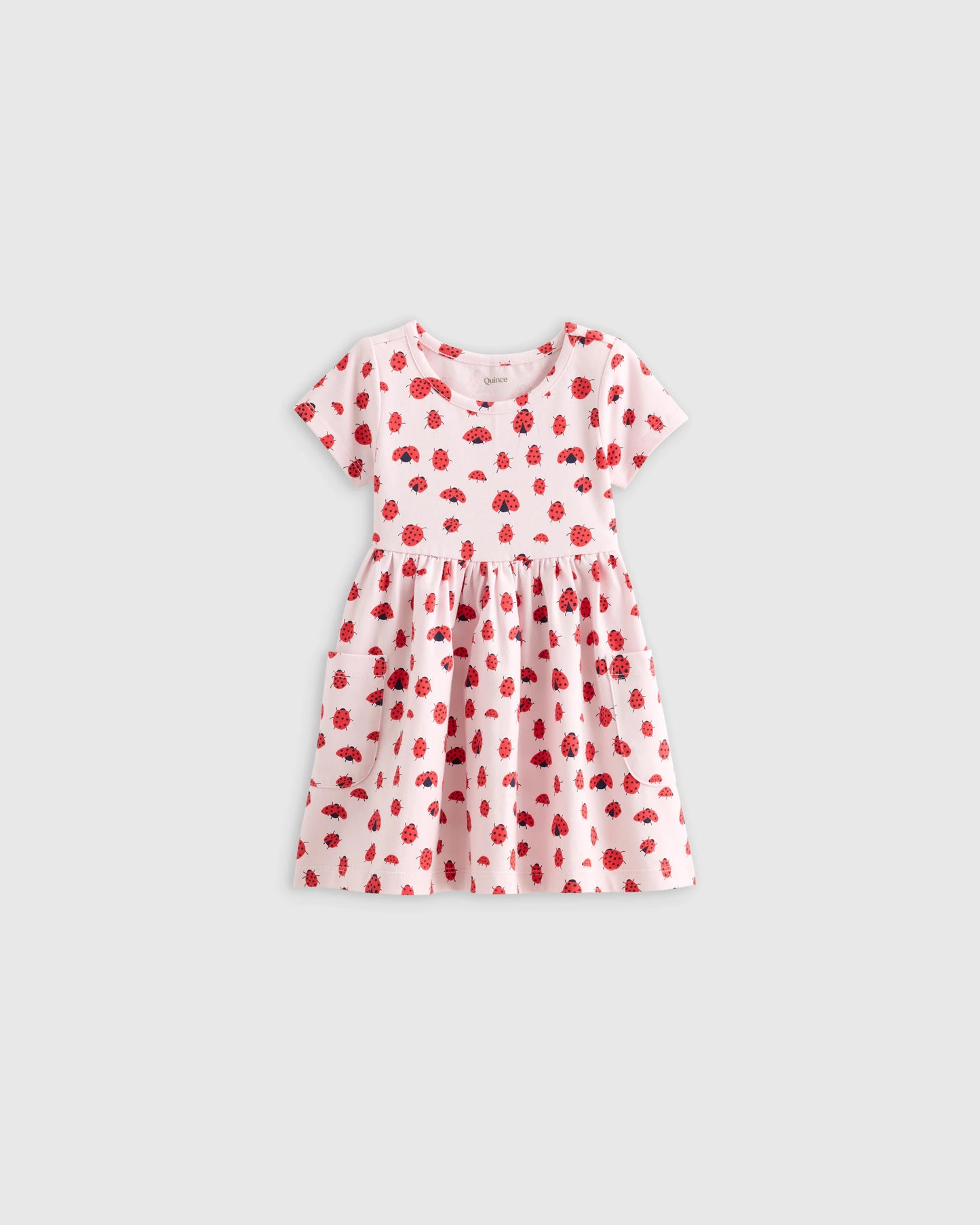 Organic Cotton Fit and Flare Pocket Dress - 12-18M / Cloud Rainbow Stripe