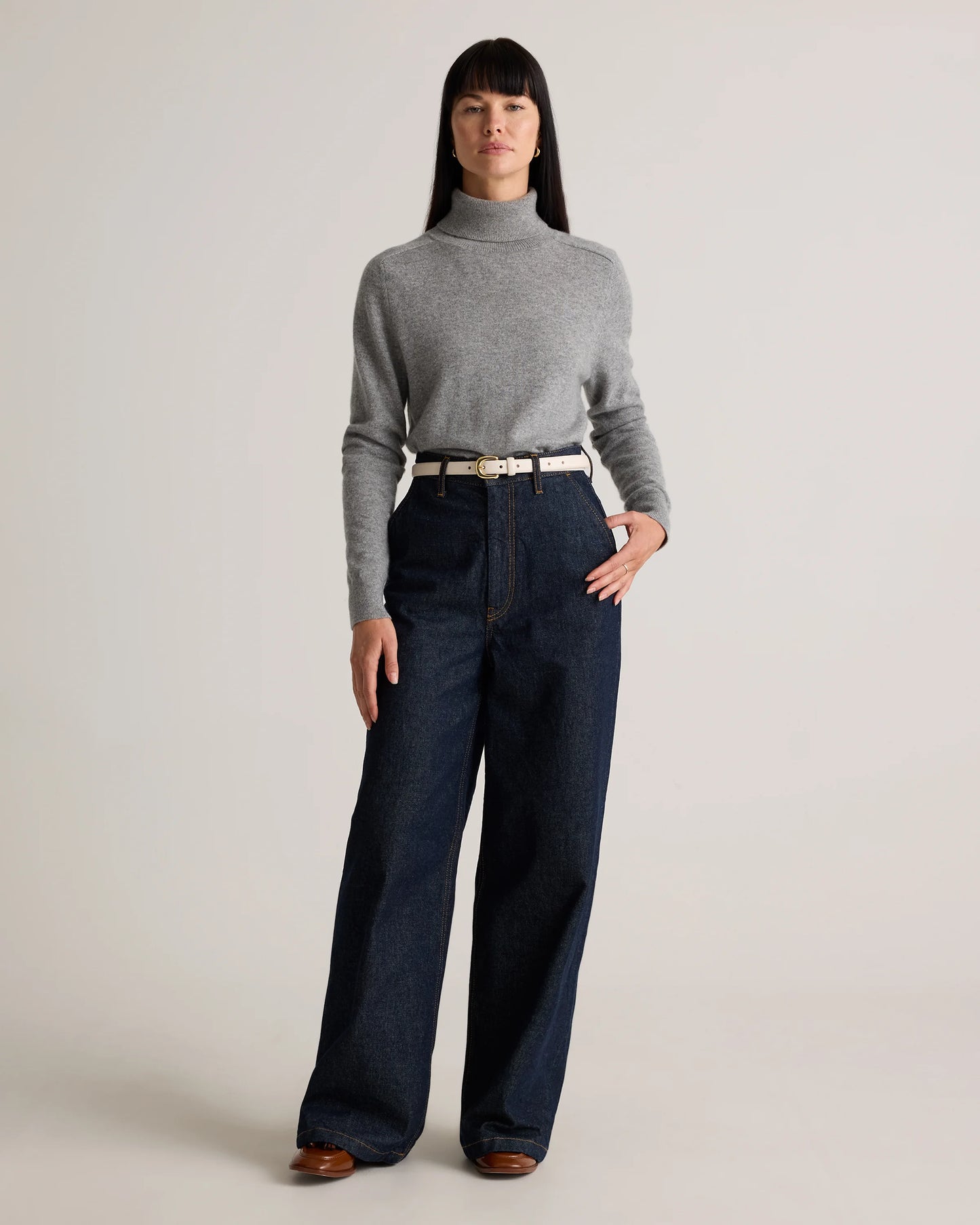 Sofia European Leather Skinny Belt - XS / Black