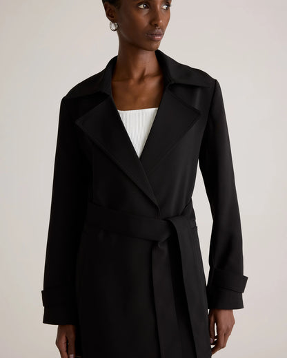 Stretch Crepe Trench Coat - XS / Olive