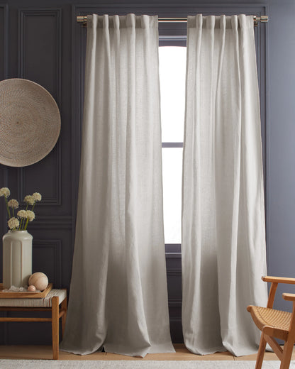 Heavyweight European Linen Curtain - 48x84 / White