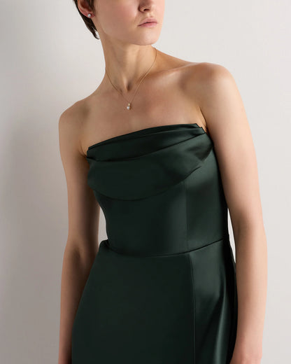 Aurora Stretch Satin Convertible Dress - 0 / Garden Sage Green