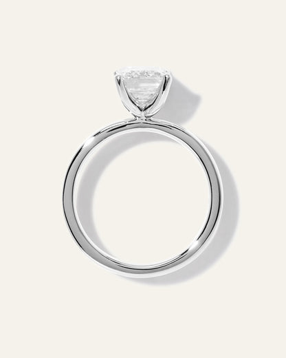 Lab Grown Diamond Emerald Comfort Fit Engagement Ring - 2.5ct - 4 / Yellow Gold