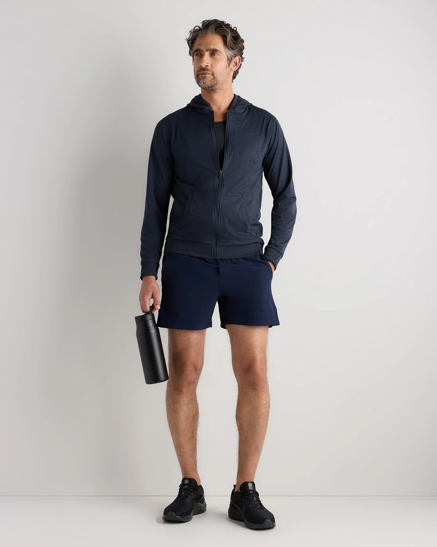 Flowknit Performance Full-Zip Chest Pocket Hoodie - XS / Heather Deep Navy