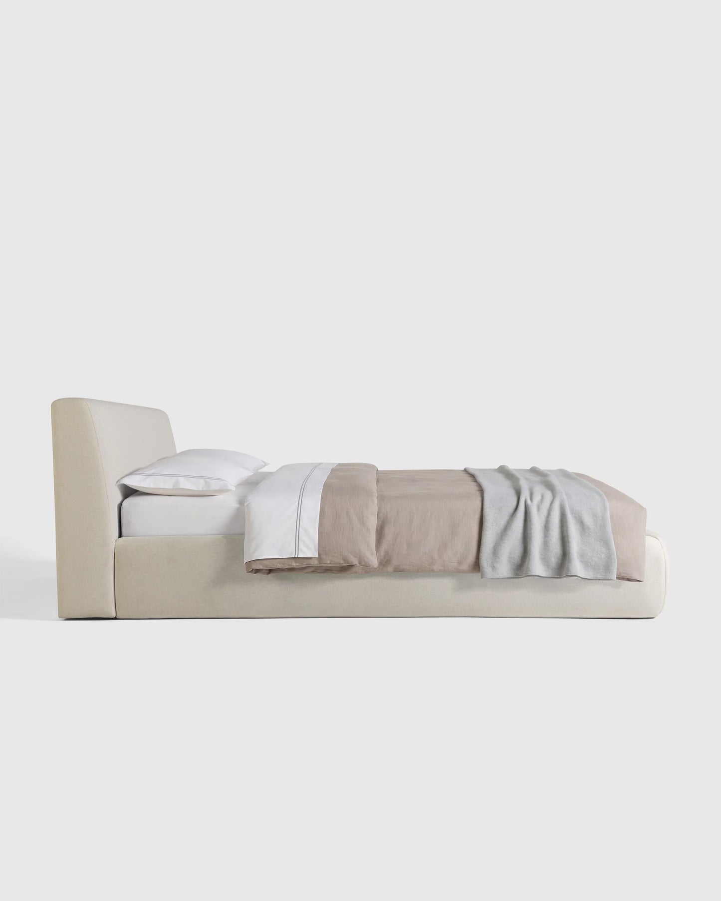 Plush Low Profile Platform Bed - Queen / Ivory