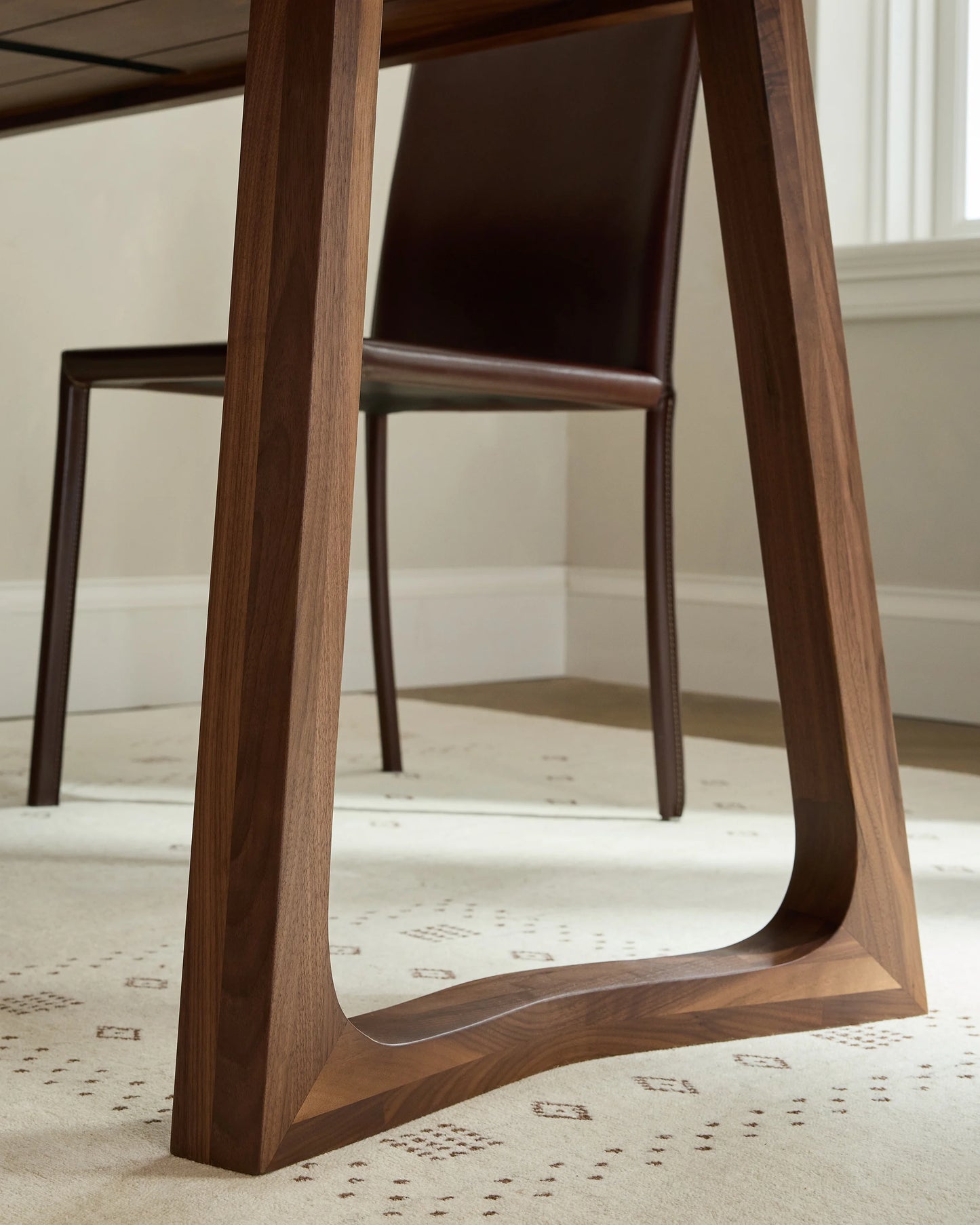 Solid Wood Midcentury Dining Table - One Size / Brown Walnut
