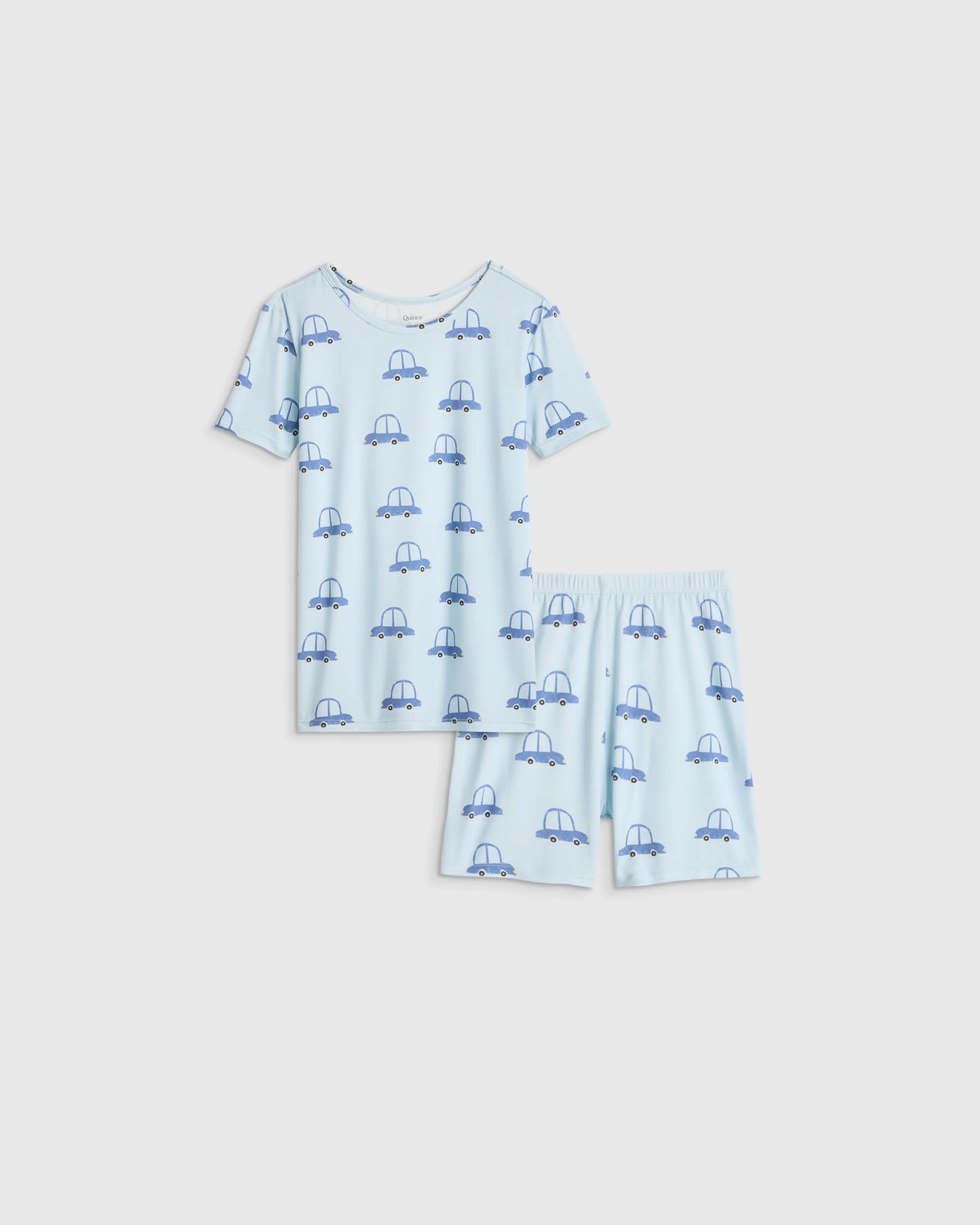 Bamboo Short Sleeve and Shorts Pajama Set - 2T / Lavender Hearts