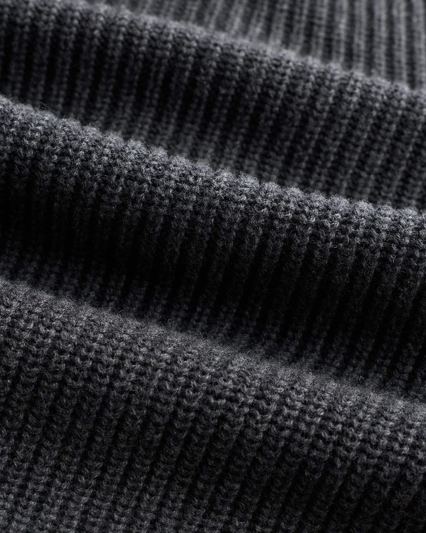 100% Organic Cotton Ribbed Quarter-Zip Sweater - S / Navy