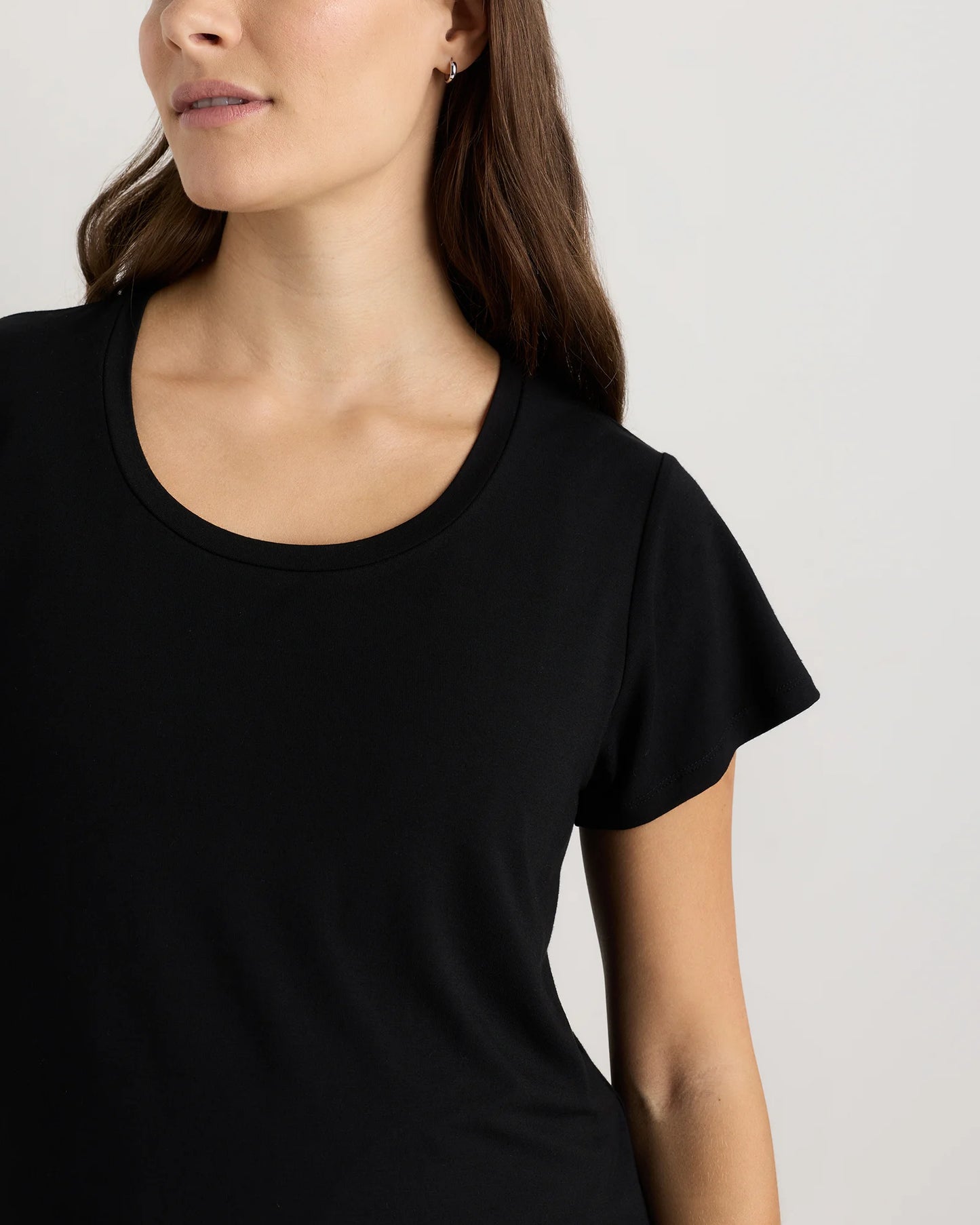 Bamboo Jersey Nursing Scoop Neck Tee - XS / Nocturnal Green