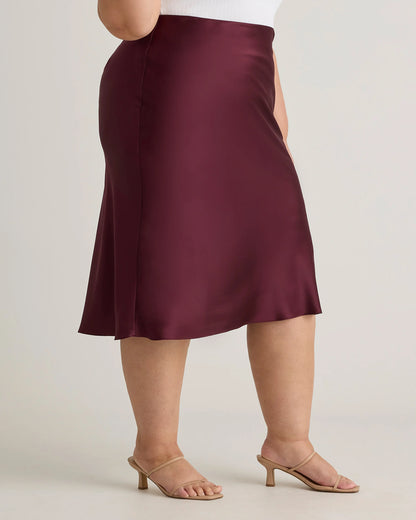 100% Washable Silk Skirt - 1X / Wine Tasting Red