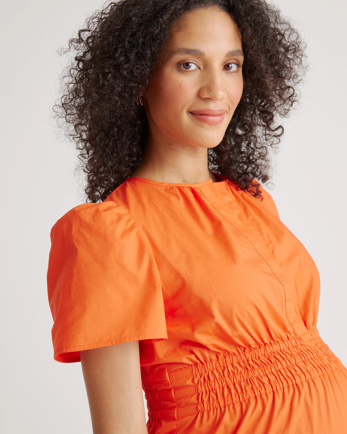100% Organic Cotton Poplin Maternity Tiered Maxi Dress - XS / Riviera Blue Heirloom Floral
