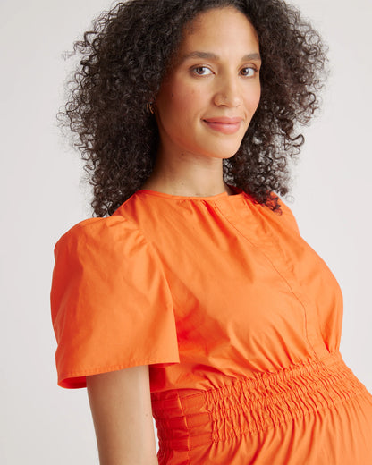 100% Organic Cotton Poplin Maternity Tiered Maxi Dress - XS / Riviera Blue Heirloom Floral