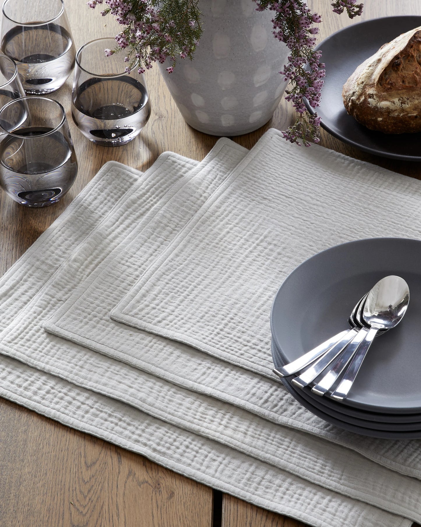 Organic Cotton Gauze Placemats - One Size / Chocolate