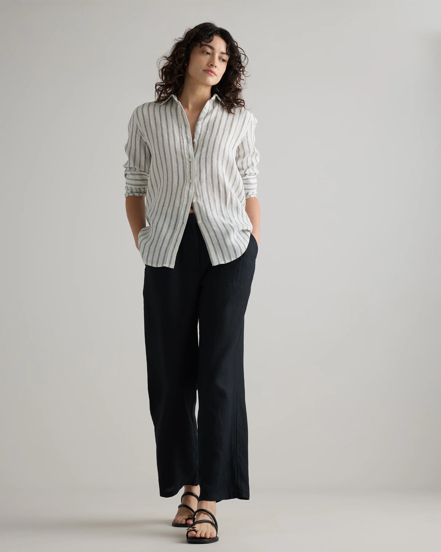 100% European Linen Pleated Trouser - 0 / Bayberry Olive