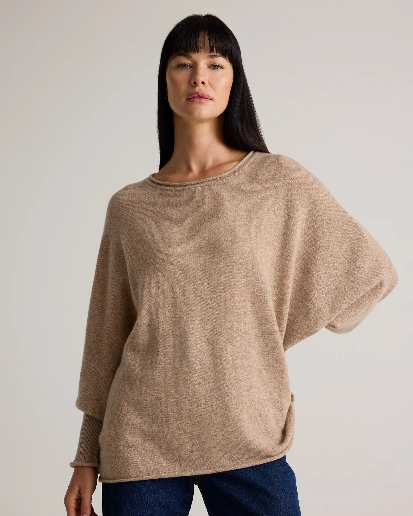 Mongolian Cashmere Batwing Sweater - S/M / Black