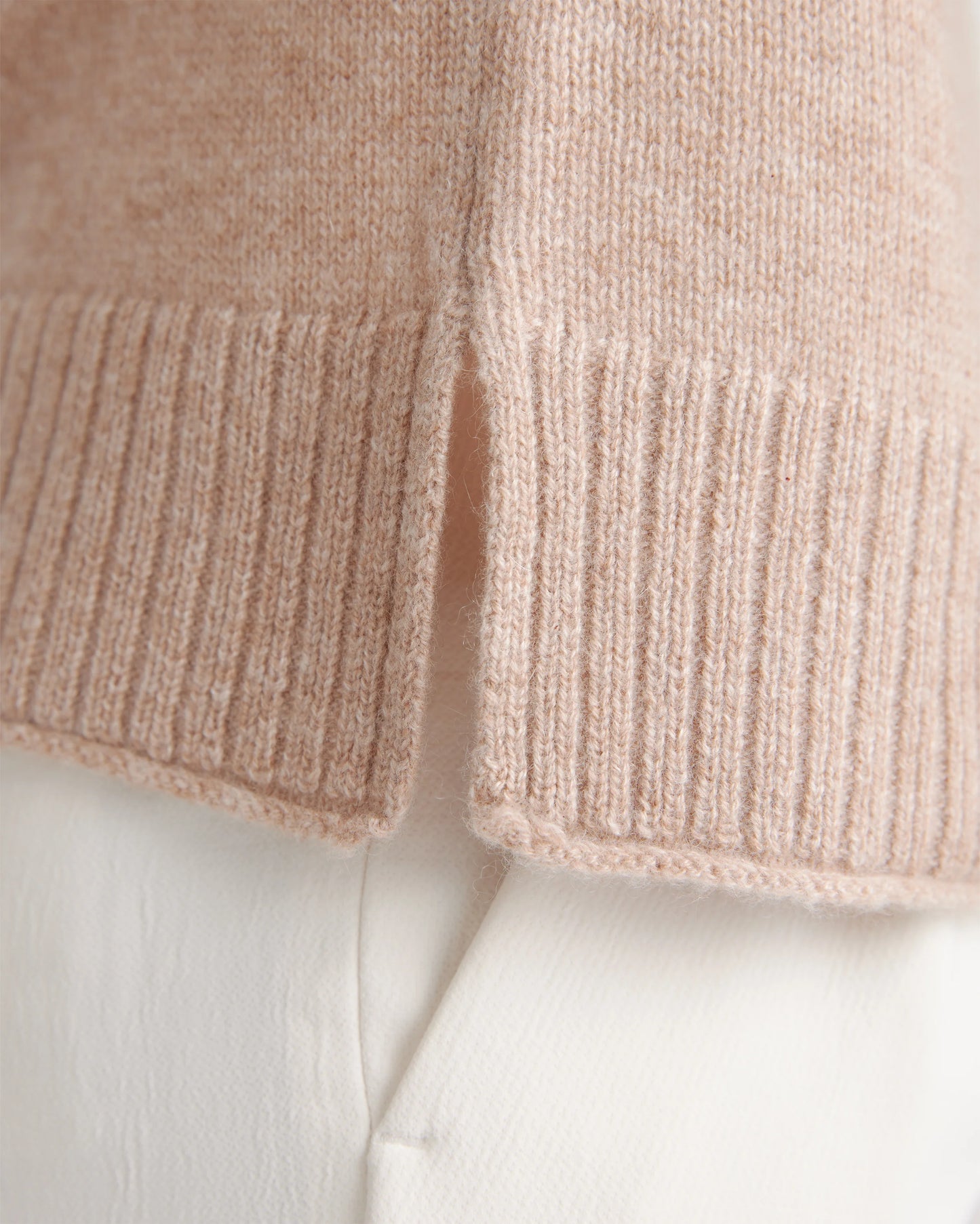 Mongolian Cashmere Boxy Crewneck Sweater - XS / Faded Denim/Brown/Ivory Variegated Stripe