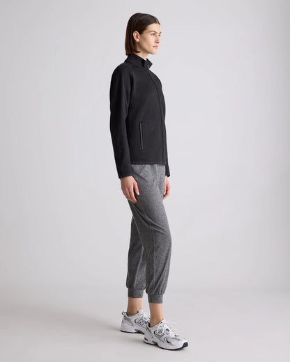 Sweater-Knit Fleece Full-Zip Jacket - XS / Heather Mineral Green