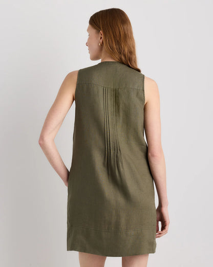 100% European Linen Sleeveless Swing Dress - XS / Classic Mini Gingham