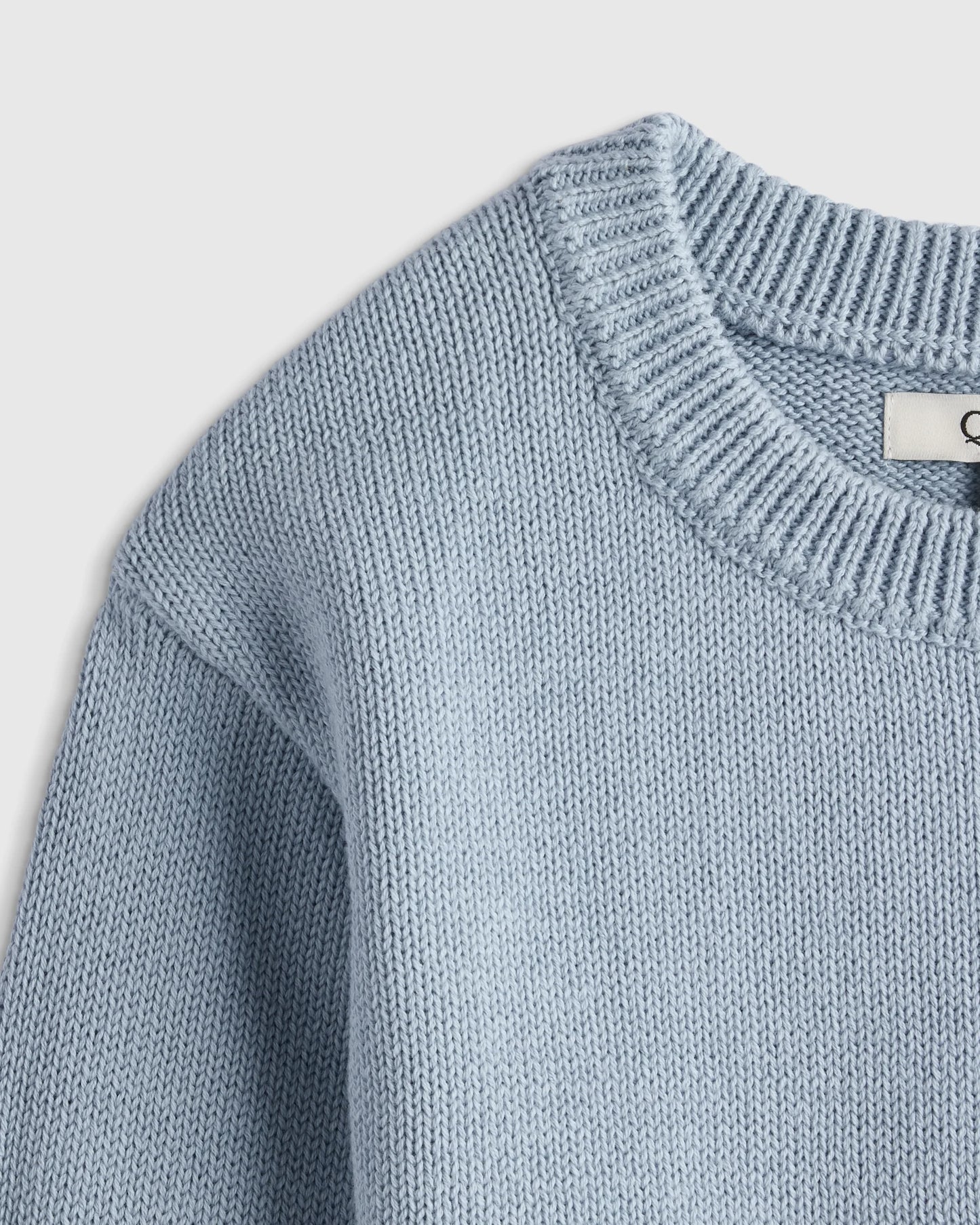 100% Organic Cotton Crewneck Sweater - 9-12M / Navy/White