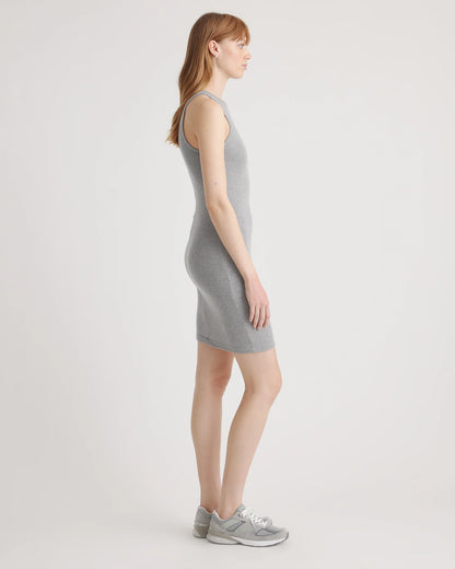 Tencel Rib Knit Sleeveless Mini Dress - XS / Heather Grey