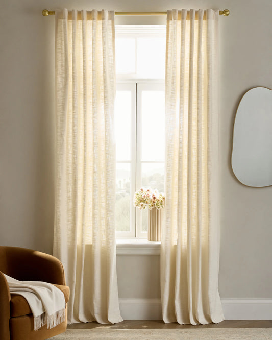 Textured Cotton Curtain - 48x84 / Ivory