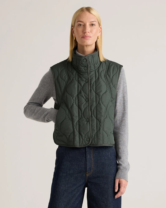 Featherless Quilted Puffer Vest - XS / Verdant Pine