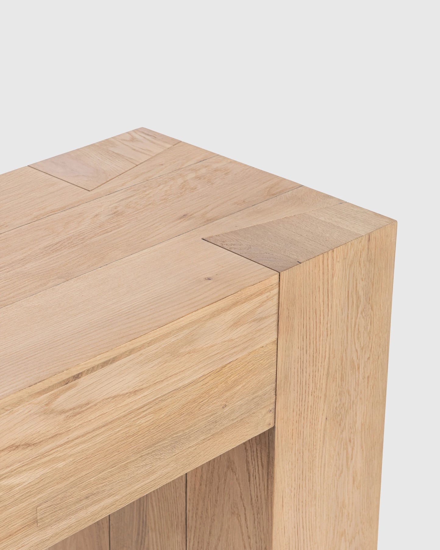 Reclaimed Oak Waterfall Console Table - One Size / Weathered Oak