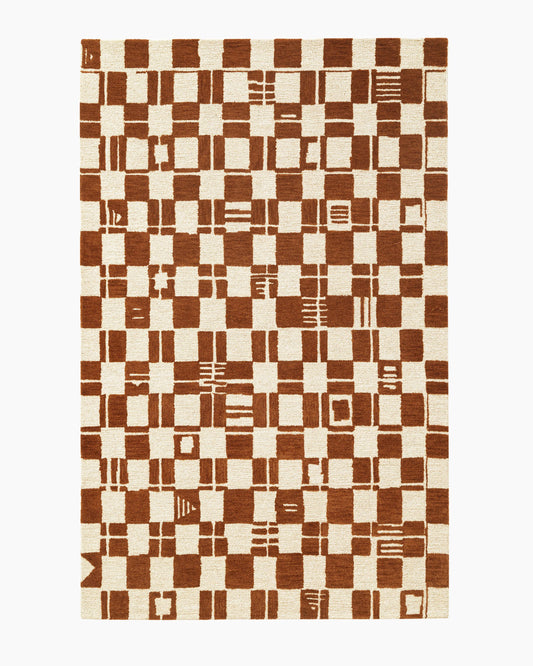 Zion Wool Rug - 5' x 8' / Rust