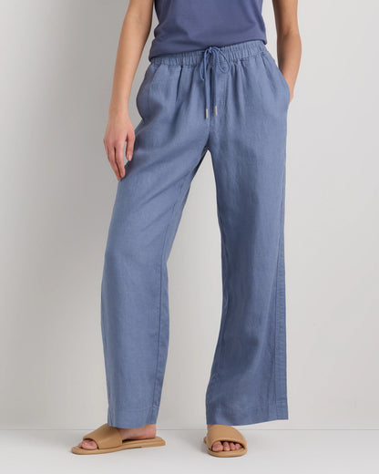 100% European Linen Wide Leg Pants - XS / Flax