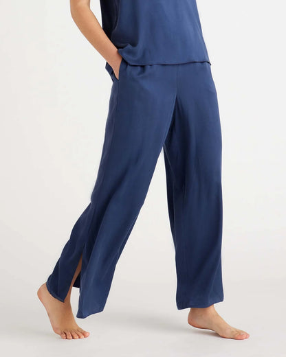 100% Washable Silk Pajama Pants - XS / Indigo