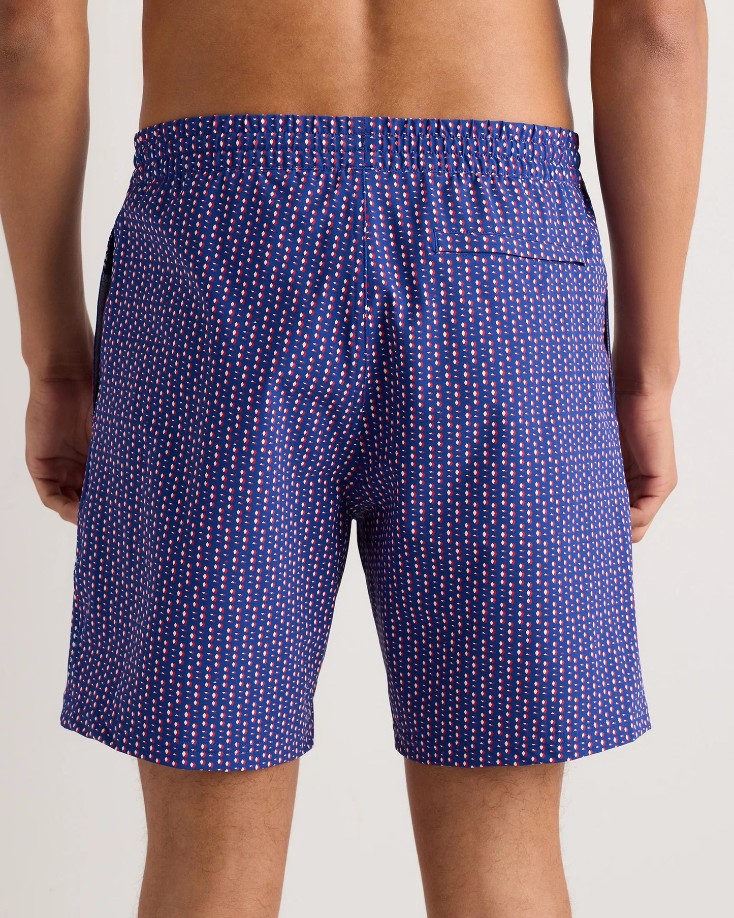 Italian Swim Trunks - 7" - XS / Navy Diamond Geo