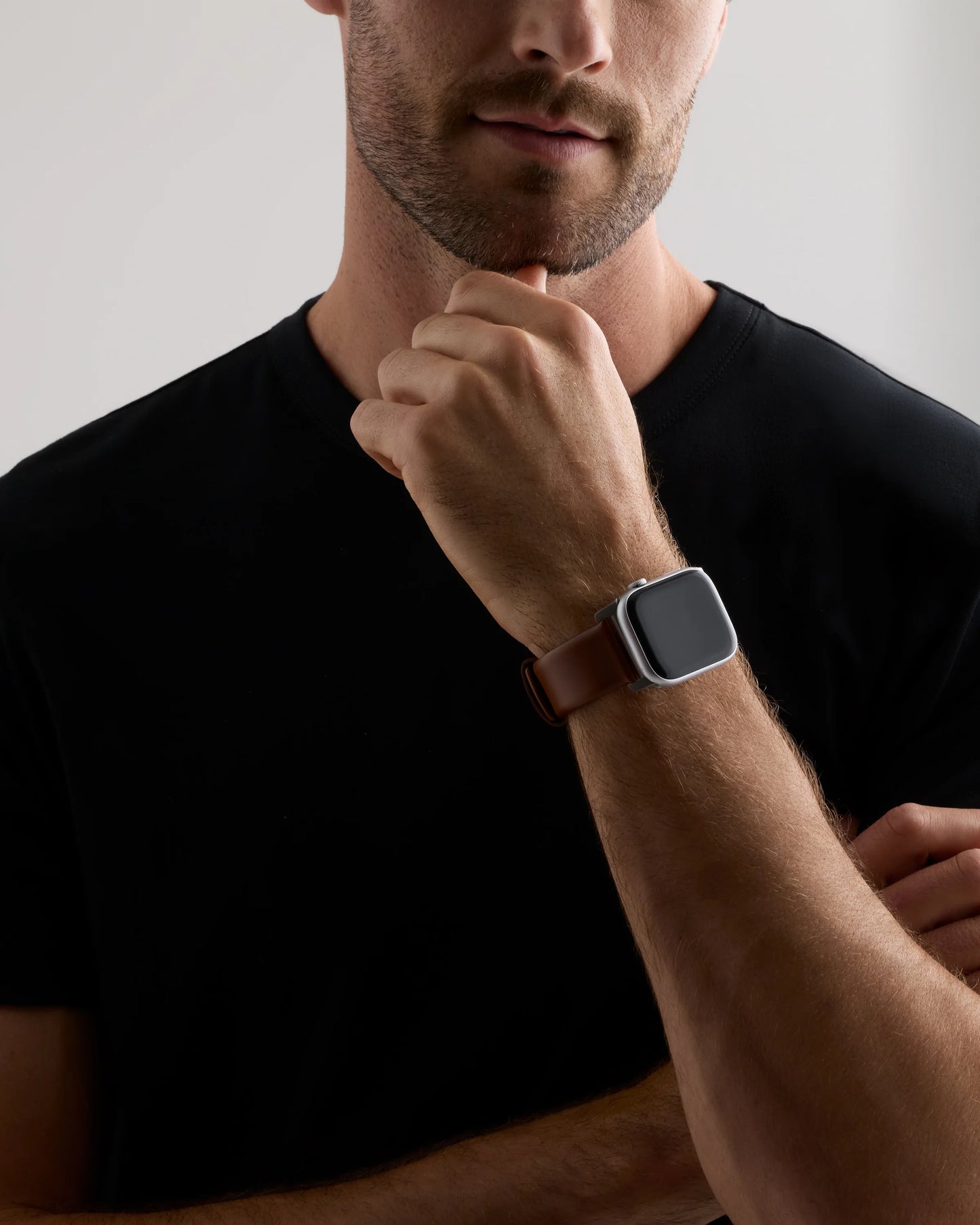 Horween Leather Smartwatch Band - 38mm - 42mm / Black