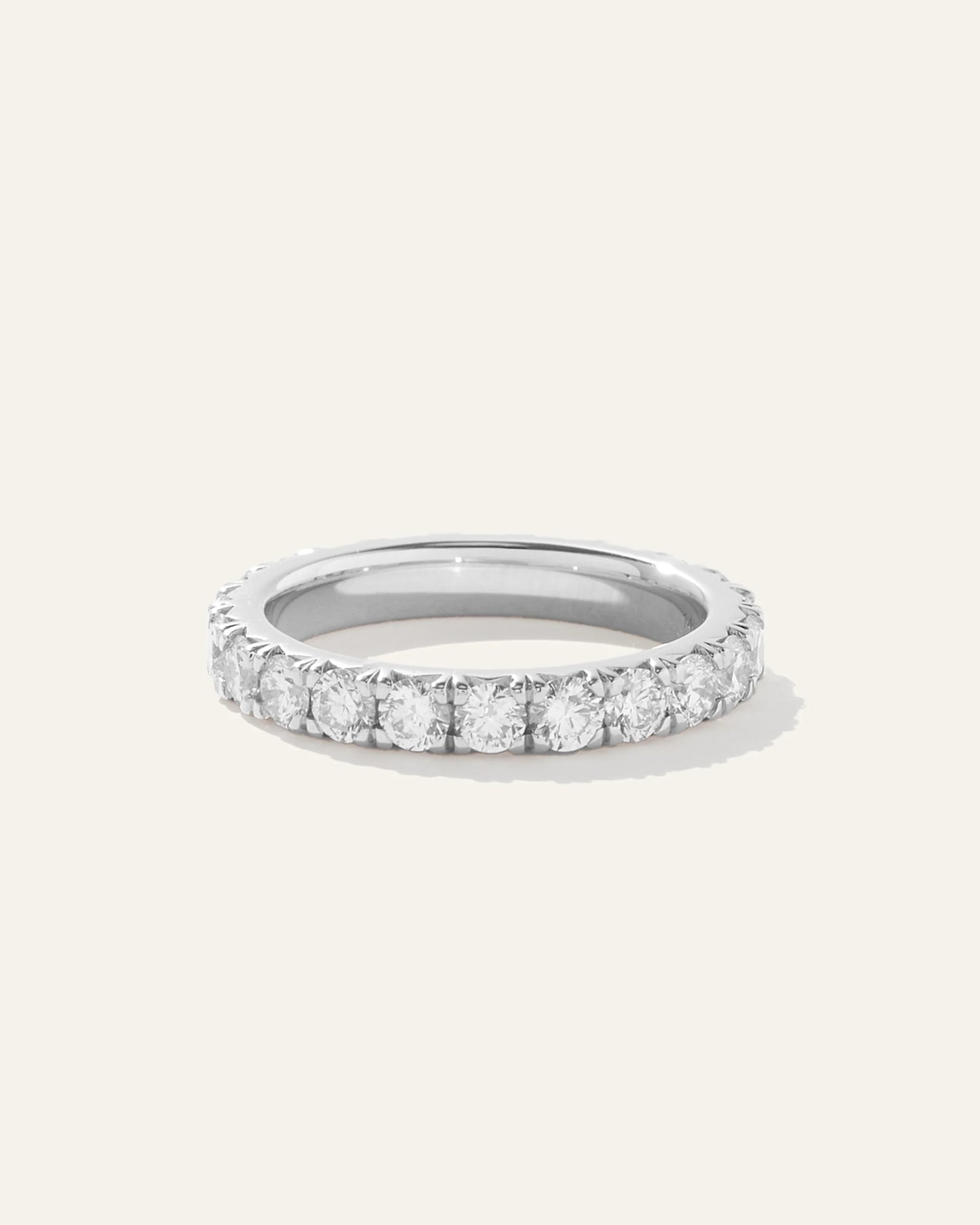 14K Gold Lab Grown Diamond French Pave Eternity Band - 5 / Yellow Gold