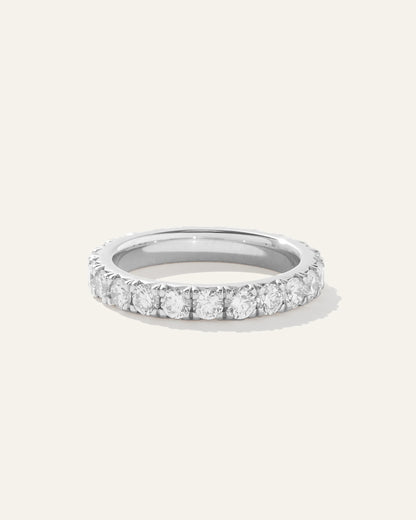 14K Gold Lab Grown Diamond French Pave Eternity Band - 5 / Yellow Gold