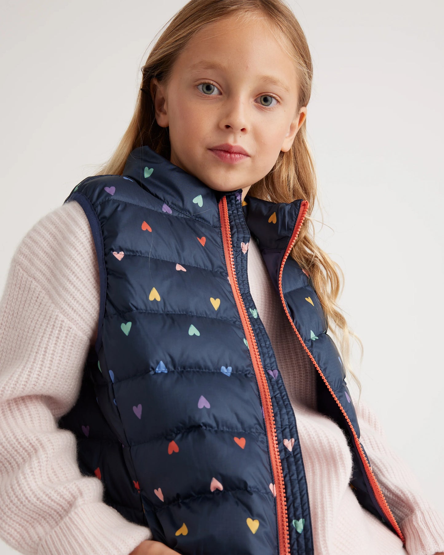 Lightweight Down Puffer Vest - 12 / Rainbow Hearts