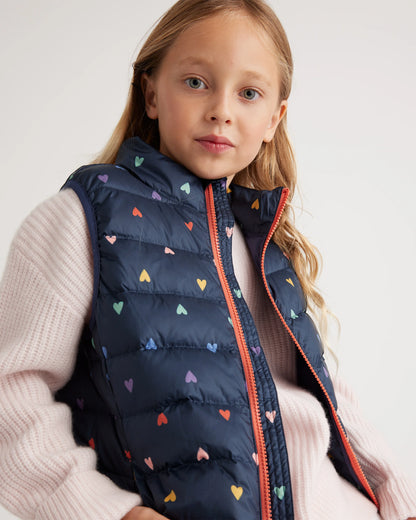 Lightweight Down Puffer Vest - 12 / Rainbow Hearts