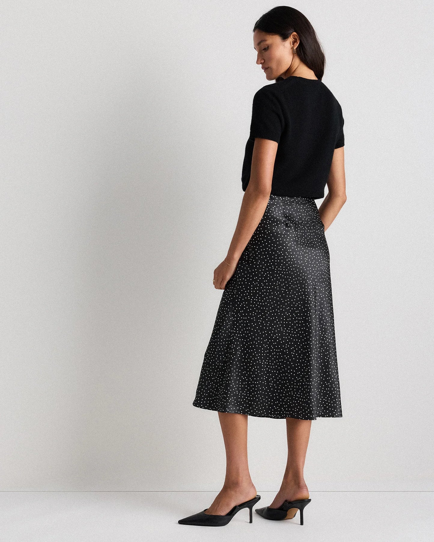 100% Washable Silk Skirt - XS / Champagne