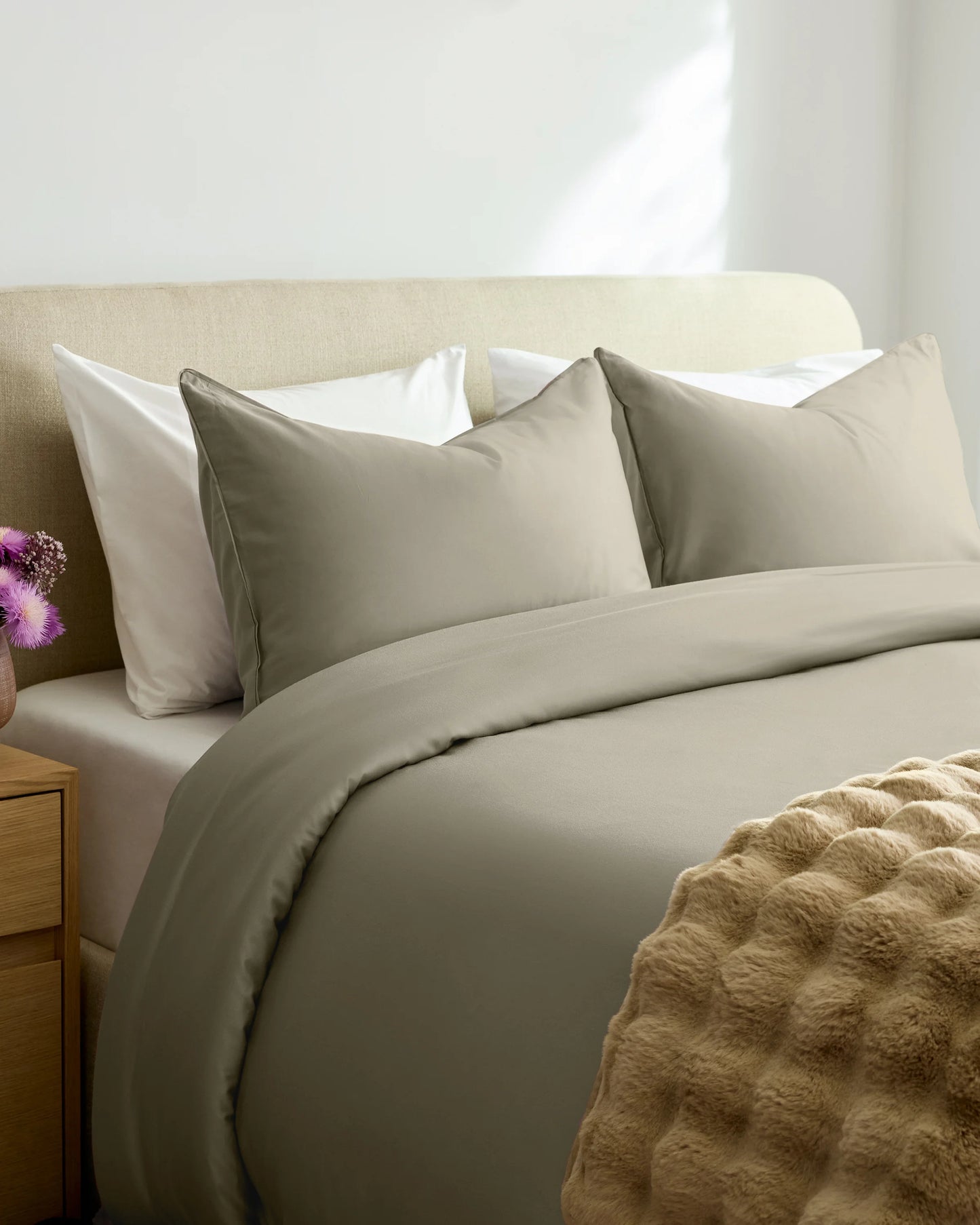 Organic Cotton Sateen Comforter - Twin / Mineral
